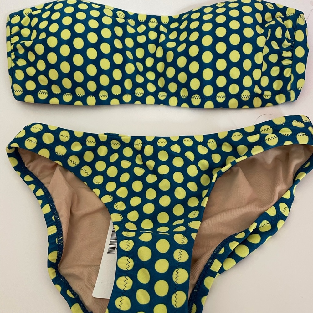 J Crew Yellow Polka Dot Bikini NWT